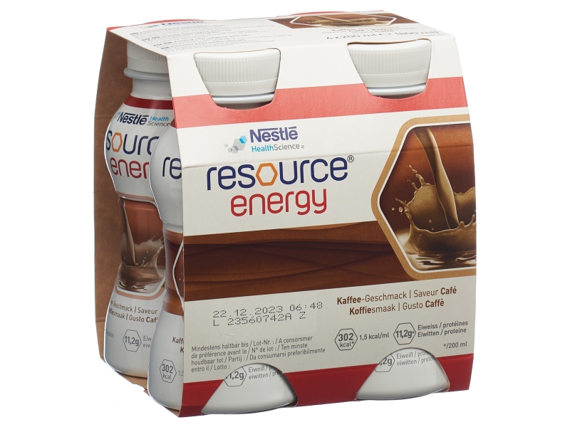 RESOURCE energy drink café 4 flacons de 200 ml