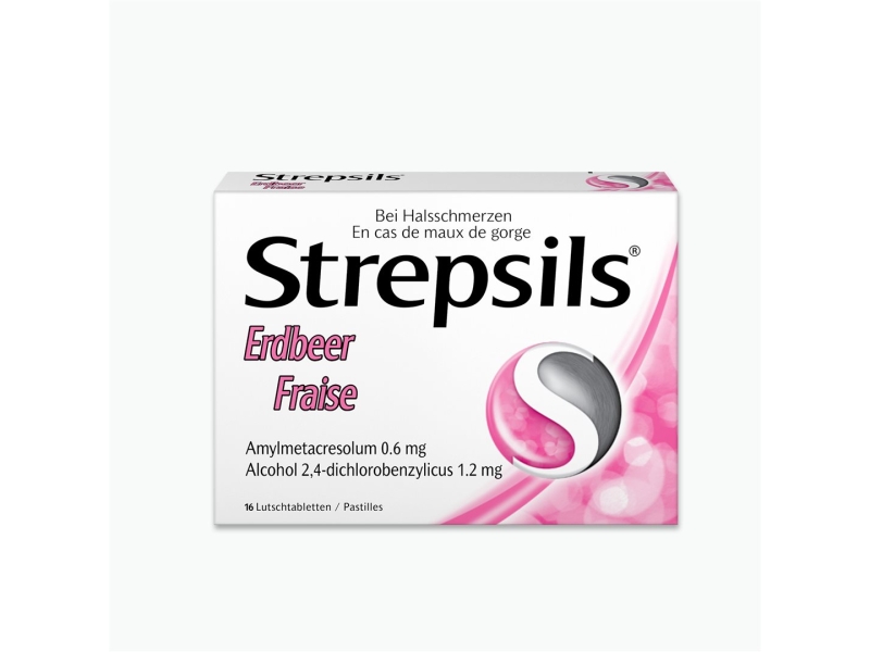 STREPSILS comprimés à sucer fraise sans sucre 16 pièces