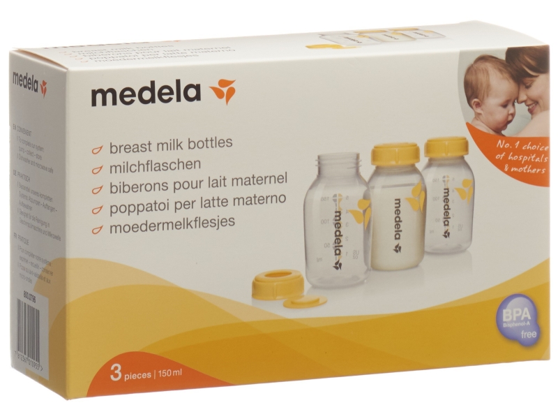 MEDELA Milchflasche 150ml inkl Deckel m Einl 3 Stk