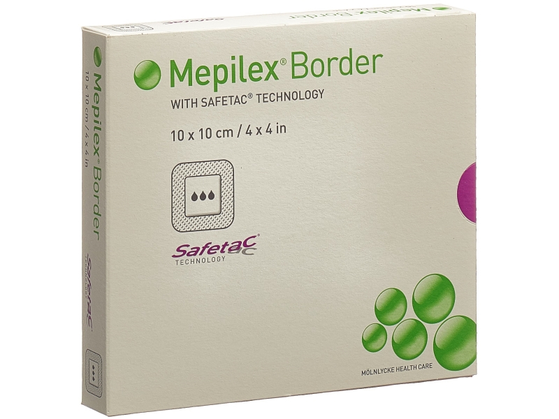 MEPILEX Border pansements hydrocellulaires 10 x 10cm silicone 5 pièces