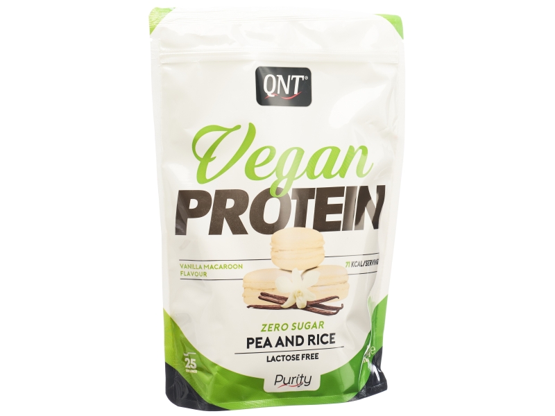 QNT Vegan Protein Zero Sugar-Lactose Vanille Macaron 500 g
