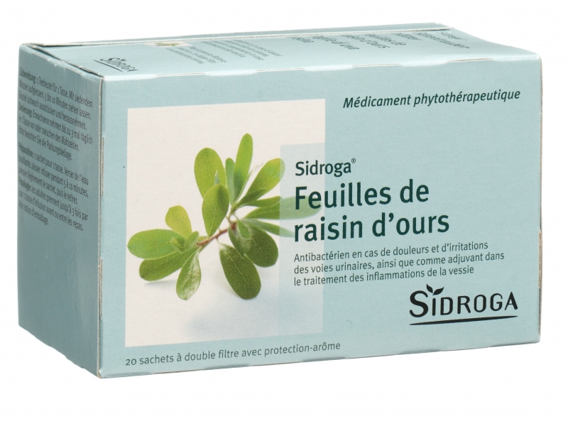 SIDROGA Tisane Feuilles de raisin d’ours 20 sachets 2 g