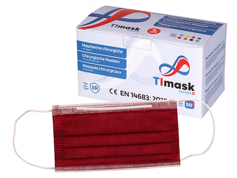 TIMASK Einweg-Medizinmaske Typ IIR bordeaux 20 Stk