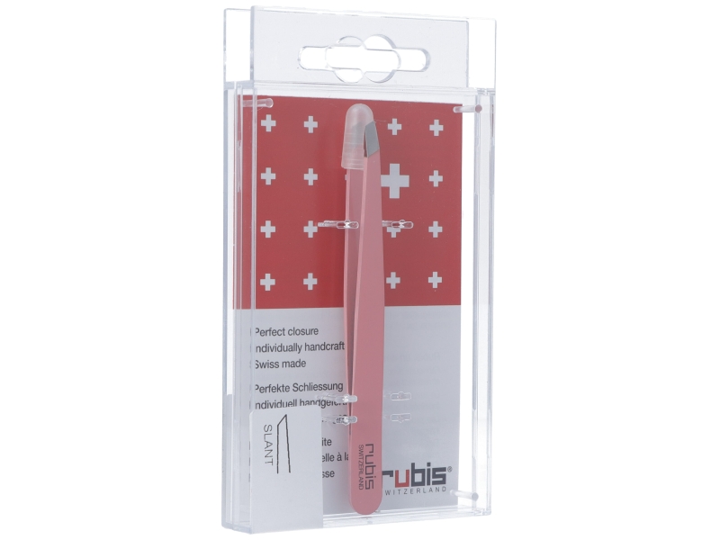 RUBIS Pincette Biseautée en Inox Rose