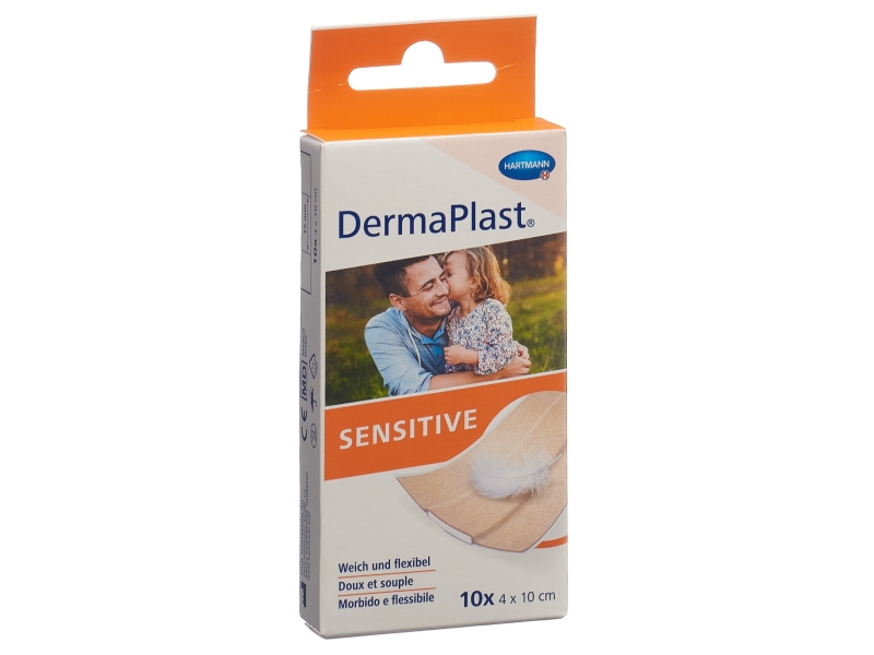 DERMAPLAST Sensitive Pansements, 4x10cm, 10 Pièces