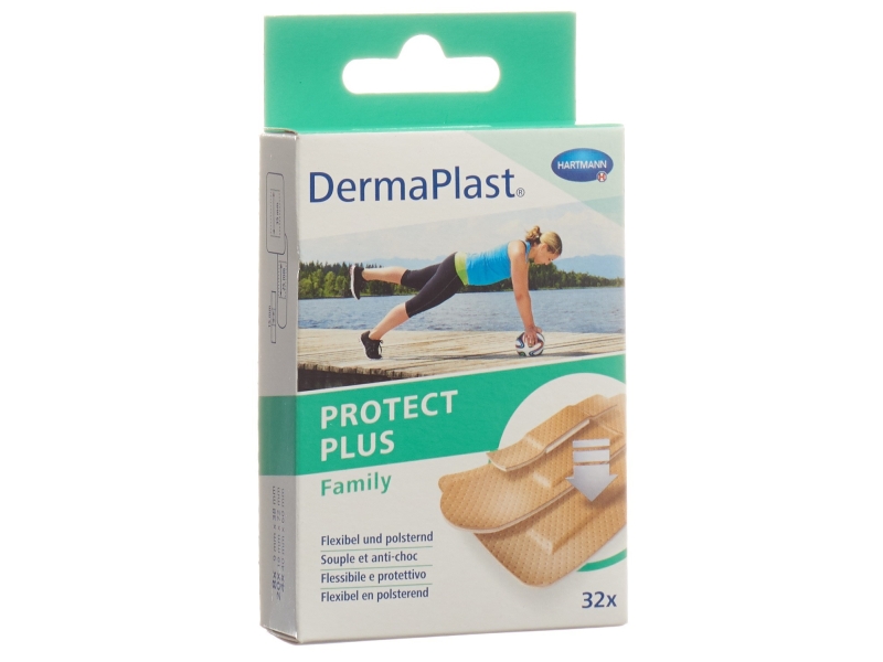 DERMAPLAST ProtectPlus Family 3 grandeurs 32 pièces