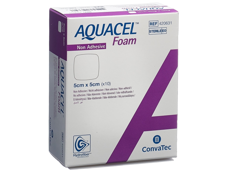 AQUACEL FOAM non-adhésif 5x5cm 10 pce