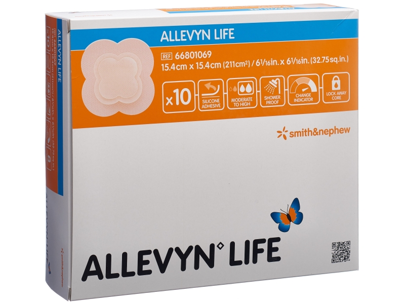 ALLEVYN LIFE pans plaie silic 15.4x15.4cm 10 pce