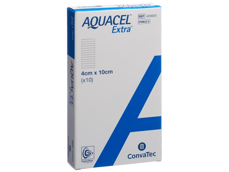 AQUACEL EXTRA Pansement Hydrofiber 4x10cm 10 pce