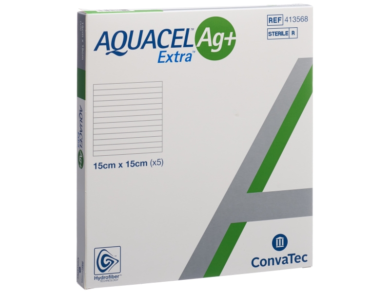 AQUACEL AG+ EXTRA Kompresse 15x15cm 5 Stk