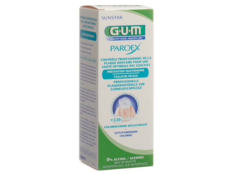 GUM Paroex bain bouche 0.06 % chlorhexidine 500 ml