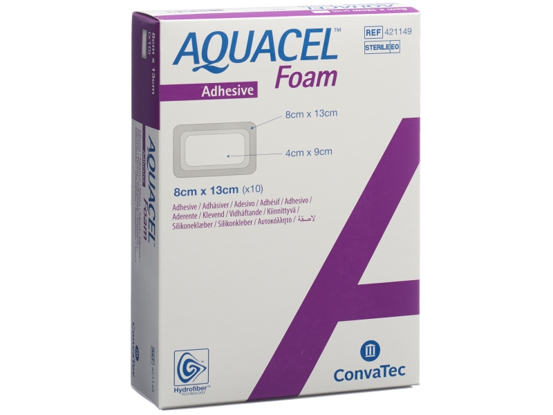 AQUACEL FOAM adhésif 8x13cm 10 pce