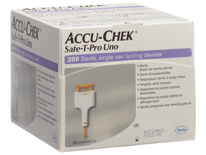 ACCU-CHEK SAFE-T PRO UNO usage unique 200 pce