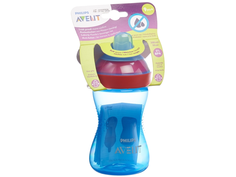 PHILIPS AVENT Schnabelbecher weich blau/rot