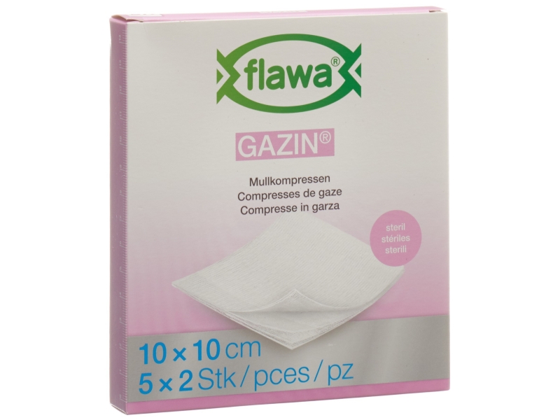 FLAWA Gazin Mullkompres 10x10cm steril 5 x 2 Stk