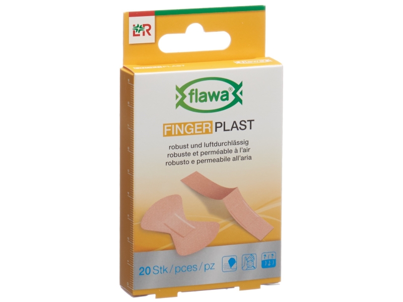 FLAWA Finger Plast robustes Textilpfl 2 Gr 20 Stk