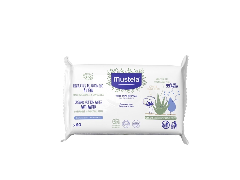 MUSTELA lingettes à l'eau bio 60 pce