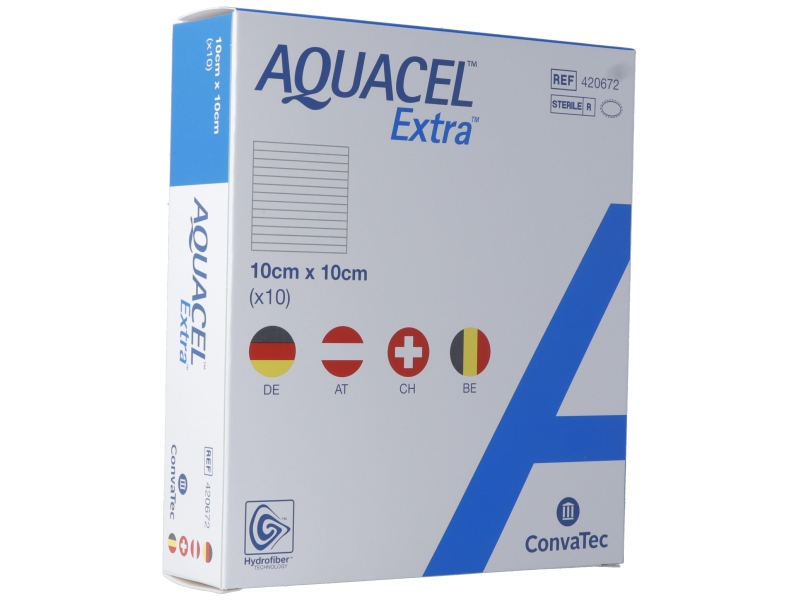 AQUACEL EXTRA Pansement Hydrofiber 10x10cm 10 pce