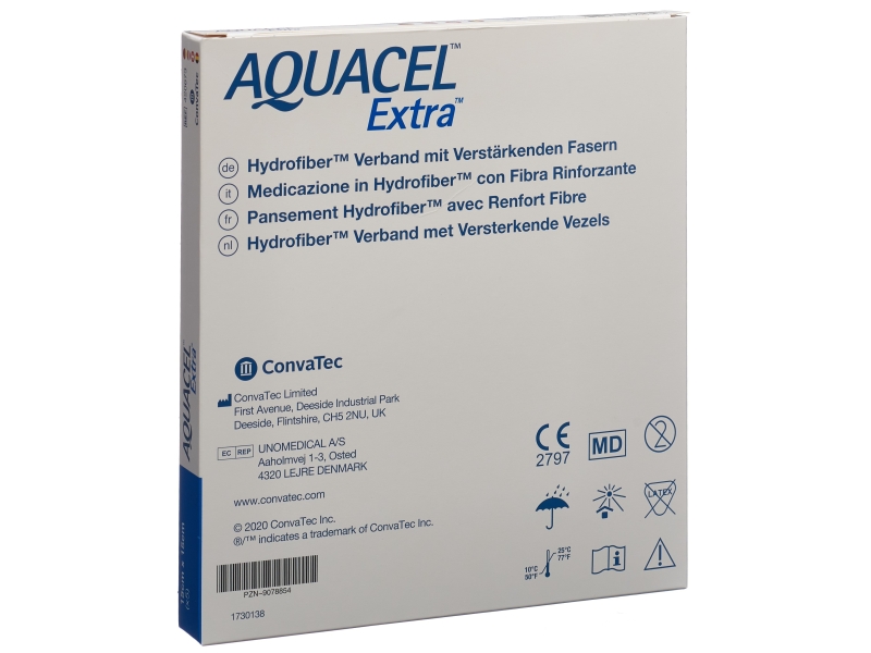 AQUACEL EXTRA Hydrofiber Verband 15x15cm 5 Stk