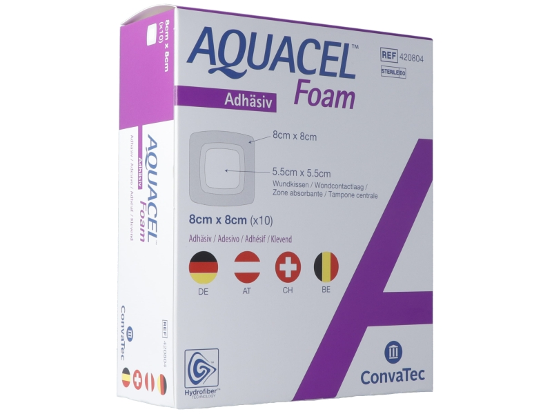 AQUACEL Foam adhäsiv 8x8cm 10 Stk