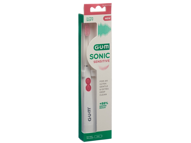 GUM Sonic Sens brosse dents électr blanc