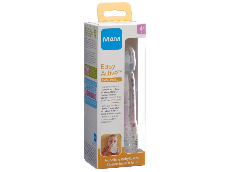 MAM Easy Active Baby Bottle Flasche 330ml 4+m grey