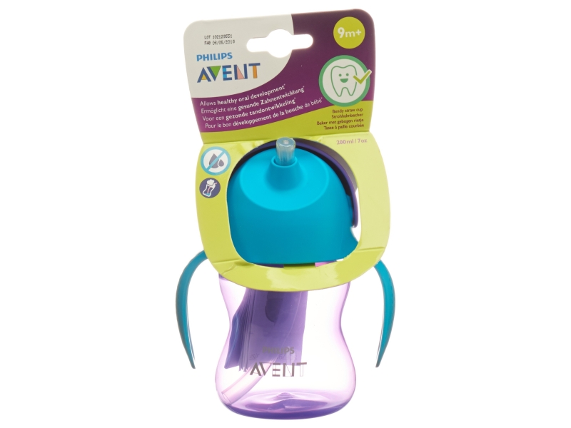 AVENT tasse avec paille 200ml lilas