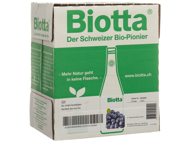 BIOTTA Myrtilles des bois bio 6 x 5dl